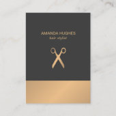 Moderne elegante Imitate Gold Gray Hair Stylist Visitenkarte (Vorderseite)
