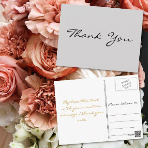 Moderne elegante Imitate Gold Script Gray Vielen D Postkarte