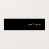 Moderne elegante Imitate Gold-Script-Schwarz gekla Visitenkarten (Außenseite Aufgefaltet)