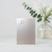 Moderne elegante Imitate Gold Silver Mit Monogramm Visitenkarte (Stehend Vorderseite)