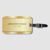 Moderne elegante Imitate Gold Trendy Custom Templa Gepäckanhänger (Vorderseite (Horizontal))