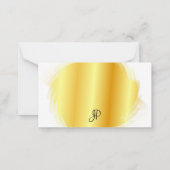 Moderne elegante Imitate Gold Typografy Monogram Mitteilungskarte (Rückseite)
