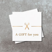 Moderne elegante Imitate Gold White Hair Stylist Quadratische Visitenkarte