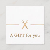 Moderne elegante Imitate Gold White Hair Stylist Quadratische Visitenkarte (Vorderseite)