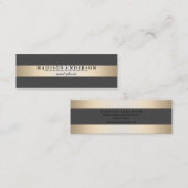 Moderne Elegante Imitate Goldene Foil gestreift Mi Mini Visitenkarte (Vorne/Hinten)