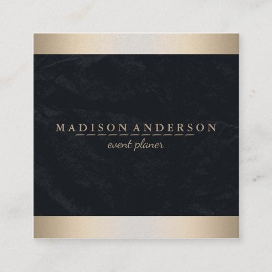 Moderne Elegante Imitate Goldene Foil gestreift Quadratische Visitenkarte (Vorderseite)