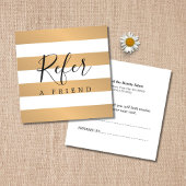 Moderne Elegante Imitate Goldene Streifen Empfehlungskarte