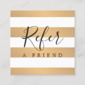 Moderne Elegante Imitate Goldene Streifen Empfehlungskarte (Vorderseite)