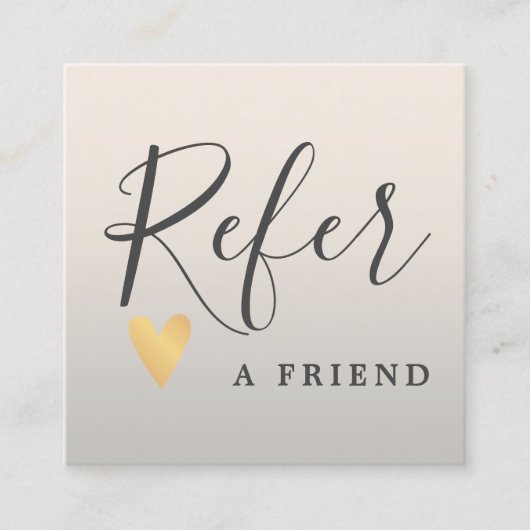 Moderne Elegante Imitate Goldenes Herz Empfehlungskarte (Vorderseite)