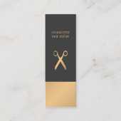 Moderne elegante Imitate Kupfer Grau Hair Stylist Mini Visitenkarte (Vorderseite)