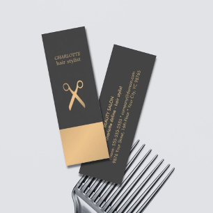 Moderne elegante Imitate Kupfer Grau Hair Stylist Mini Visitenkarte