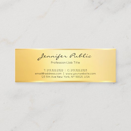 Moderne elegante Imitate Minimalistische Vorlage G Mini Visitenkarte (Rückseite)