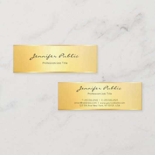 Moderne elegante Imitate Minimalistische Vorlage G Mini Visitenkarte (Vorne/Hinten)