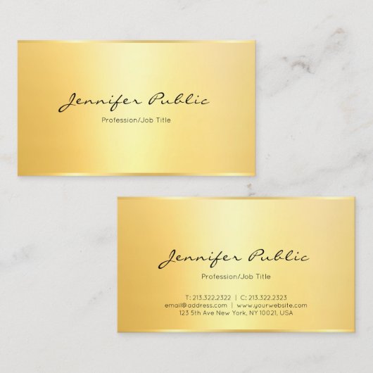 Moderne elegante Imitate Minimalistische Vorlage G Visitenkarte (Vorne/Hinten)