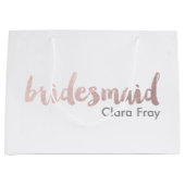 moderne elegante Imitate Rose Goldüberschrift Große Geschenktüte (Vorderseite)