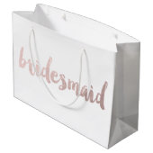 moderne elegante Imitate Rose Goldüberschrift Große Geschenktüte (Rückseite Schrägansicht)