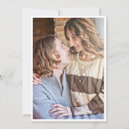 Moderne Elegante Imitate Vellum Foto Hochzeit Save The Date (Rückseite)