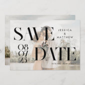 Moderne elegante Imitate Vellum Foto Hochzeit Save The Date (Vorne/Hinten)