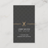 Moderne Elegante Imitats Gold Black Dotted Hair St Visitenkarte (Vorderseite)