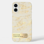 Moderne elegante Imitats Gold Brushed Metal Foil Case-Mate iPhone Hülle (Rückseite)