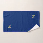 Moderne elegante Imitats Gold Mit Monogramm Navy B Badhandtuch Set (Handtuch)