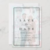 Moderne elegante Imitats Vellum Effect Foto Hochze Save The Date (Vorderseite)