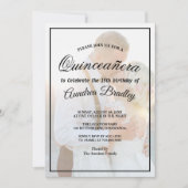 Moderne Elegante Imitats Vellum Overlay Foto Gebur Einladung (Vorderseite)