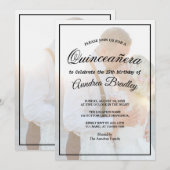 Moderne Elegante Imitats Vellum Overlay Foto Gebur Einladung (Vorne/Hinten)