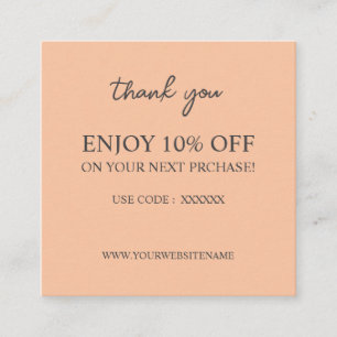 Moderne, elegante, individuelle Discount Card Quadratische Visitenkarte