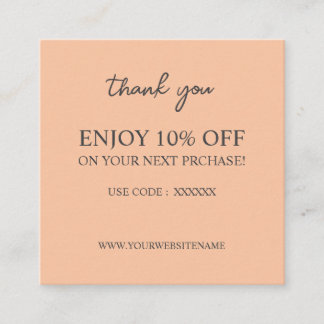 Moderne, elegante, individuelle Discount Card Quadratische Visitenkarte