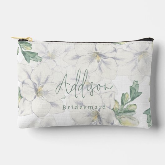 Moderne Elegante Individuelle Name Script Bridesma Zubehörtasche (Vorderseite)