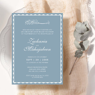 Moderne, elegante islamische Hochzeit mit gerundet Einladung