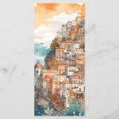 Moderne elegante Italien-Hochzeit in Urlaubsort Menükarte (Rückseite)