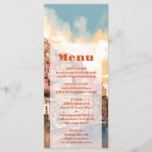 Moderne elegante Italien-Hochzeit in Urlaubsort Menükarte (Vorderseite)