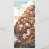 Moderne elegante Italien-Hochzeit in Urlaubsort Menükarte (Rückseite)