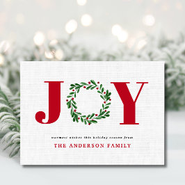 Moderne elegante JOY Holiday Card