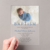 Moderne elegante junge Foto-Taufe Acryleinladungen (Insitu (Handheld))