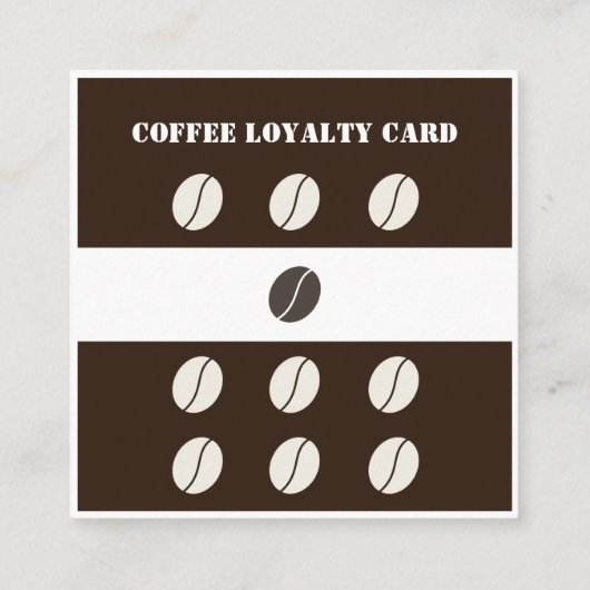 Moderne elegante Kaffeeshop-Bohnen Treuekarte (Rückseite)
