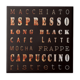 Moderne elegante Kaffeetypen Typografie Fliese