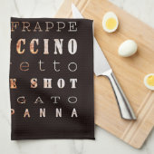 Moderne elegante Kaffeetypen Typografie Geschirrtuch (Viertel Falte)