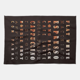 Moderne elegante Kaffeetypen Typografie Geschirrtuch