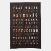 Moderne elegante Kaffeetypen Typografie Geschirrtuch (Vertikal)