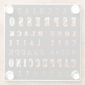 Moderne elegante Kaffeetypen Typografie Glasuntersetzer (Rückseite)