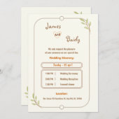 Moderne elegante Kalligrafie Einfache Hochzeit Einladung (Vorne/Hinten)