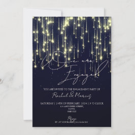 Moderne, elegante Kalligrafie-Engagement-Partei Einladung