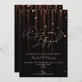 Moderne, elegante Kalligrafie-Engagement-Partei Einladung (Vorne/Hinten)