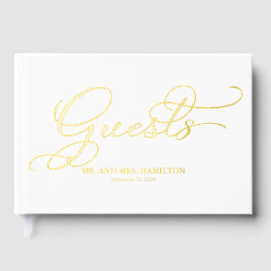 Moderne elegante Kalligrafie-Hochzeit Gästebuch