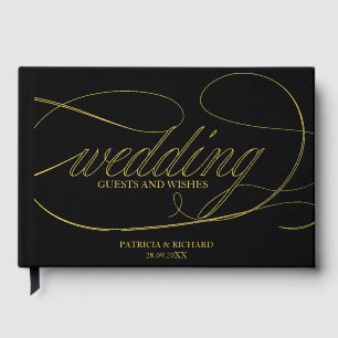 Moderne elegante Kalligrafie-Hochzeit Gästebuch