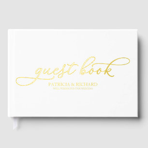 Moderne elegante Kalligrafie-Hochzeit Gästebuch