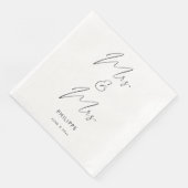 Moderne elegante Kalligrafie Mrs. und Mrs. Two Bri Serviette (Ecke)